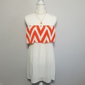 pixi + ivy Lined Flounce Strapless Cover-up Dress